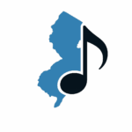NJ Summer Concerts logo - map of New Jersey with a music note
